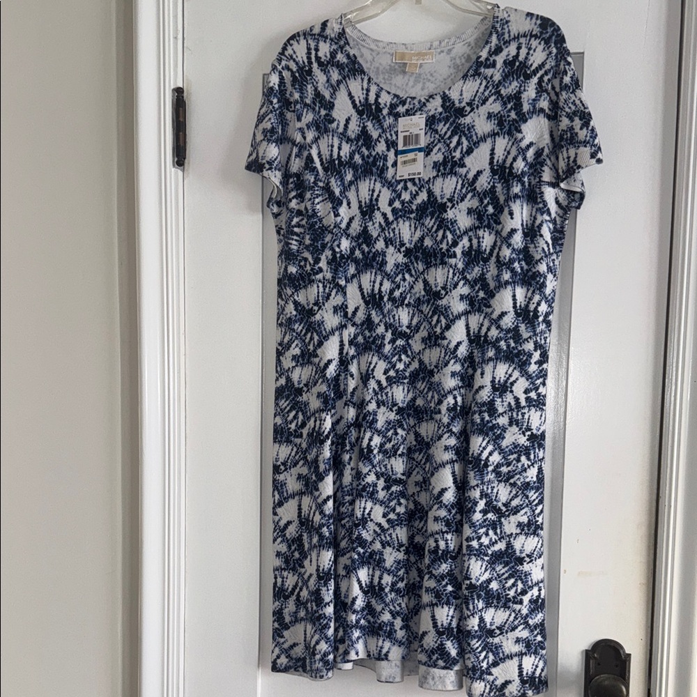 Blue and White Patterned Dress